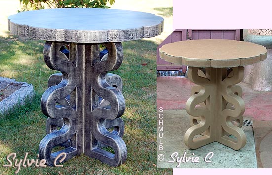 Table avec pied ajouré
