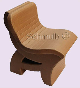 Chaise en carton réalisée avec la méthode Schmulb