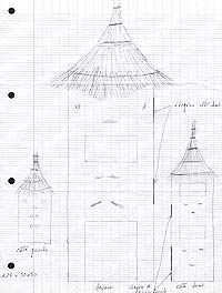 Dessin plan d'un grenier � mil