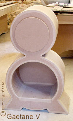 Meuble carton forme rondes