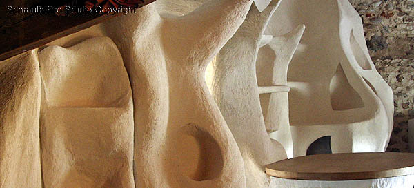 Meuble et ameublement de type sculpture en papier mache
