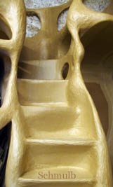 Sculpture d'un veritable escalier en papier mache