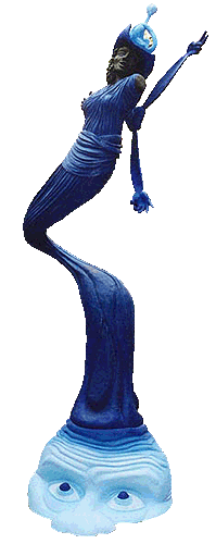 Colonne Gloria. Sculpture en papier mache 3,20 metres
