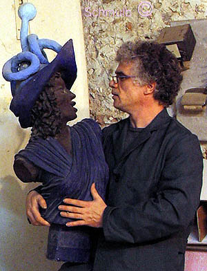 Sculpture en papier mache et schmulb love story