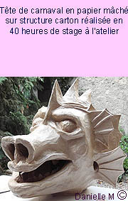 T�te de dragon en papier m�ch�