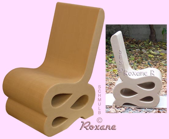 Chaise en carton style ruban