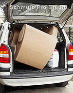 Transport de mobilier en carton après stage